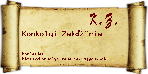 Konkolyi Zakária névjegykártya